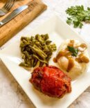 07 Cabbage Roll, Mashed Potatoes & Veg.
