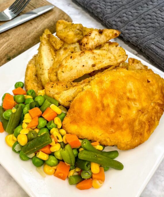 27 Fish & Chips, Peas & Veg.